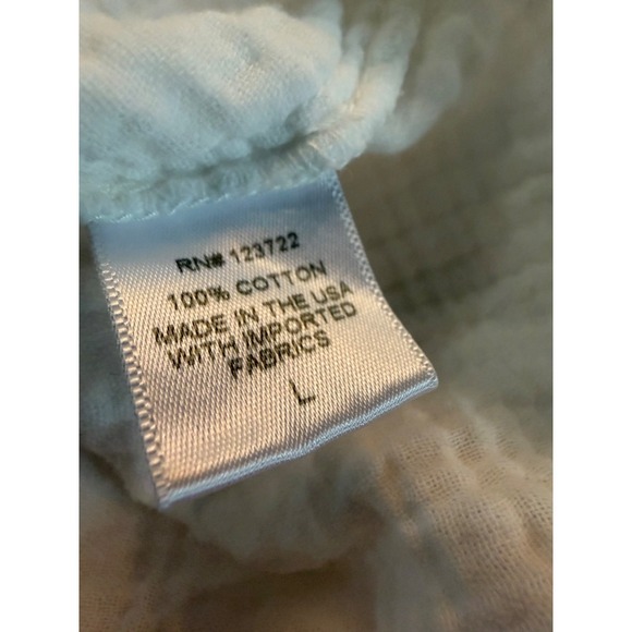 Xirena long sleeve white cotton blouse boho peasant sz L - Picture 10 of 11